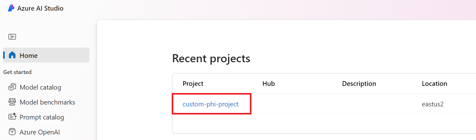Select Project.