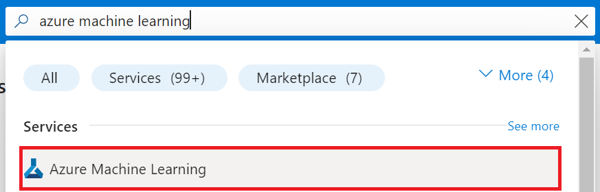 Type azure machine learning.