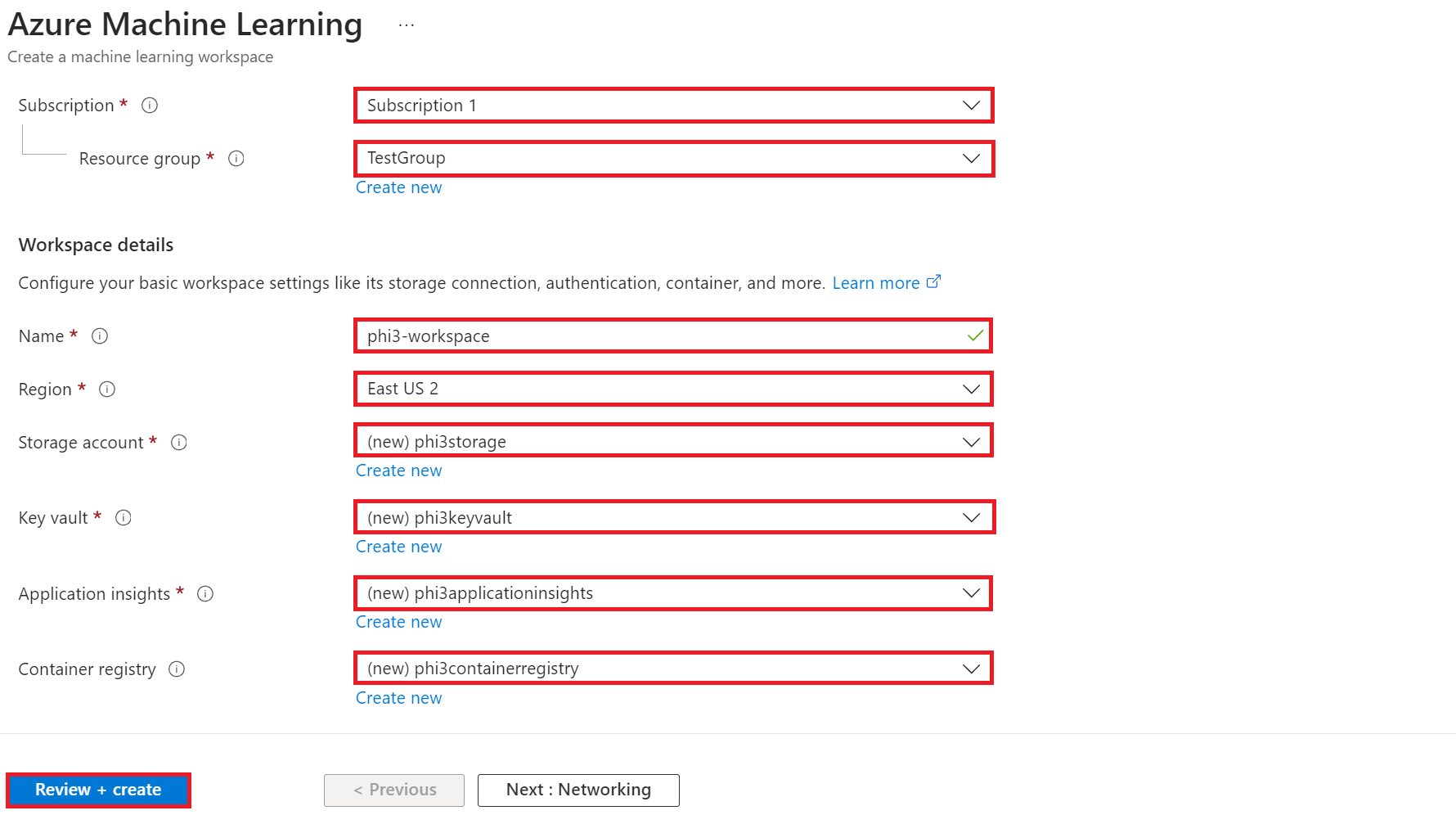 Fill azure machine learning.
