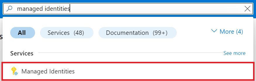 Type managed identities.