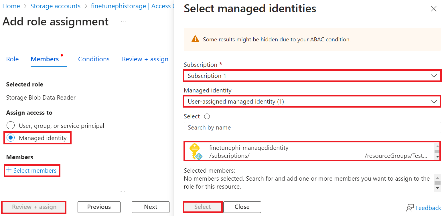 Select managed identity.
