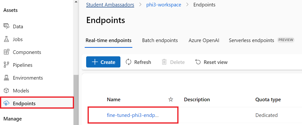Select endpoints