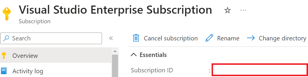 Find subscription id.