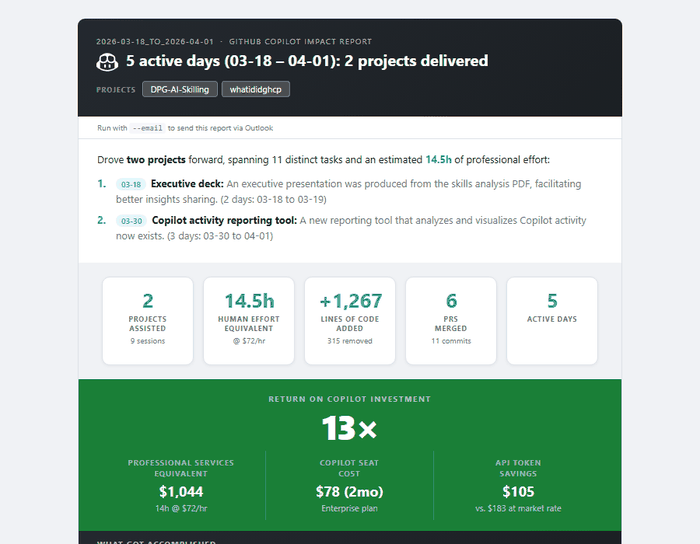 What I Did sample report