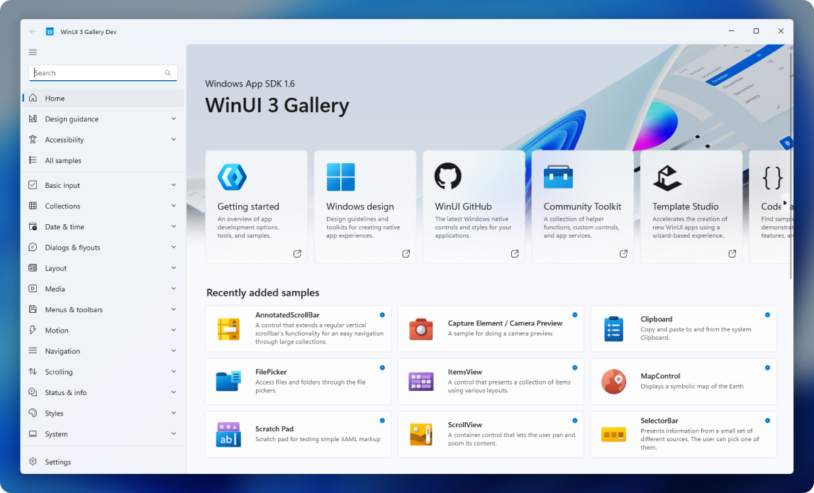 WinUI 3 Gallery