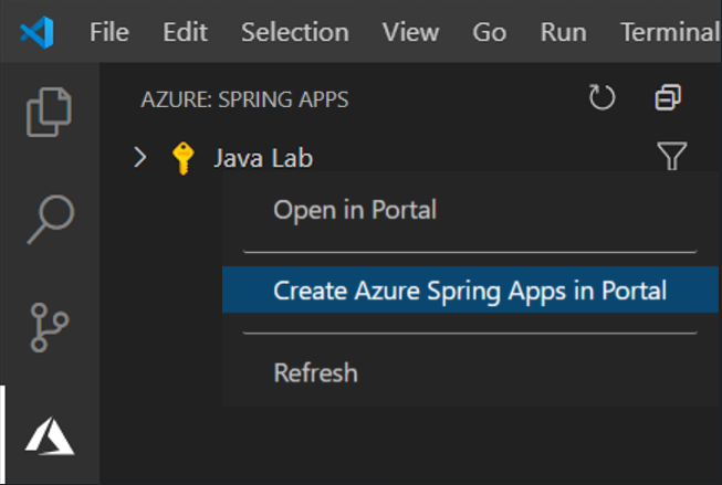 Create Azure Spring Cloud Service instance