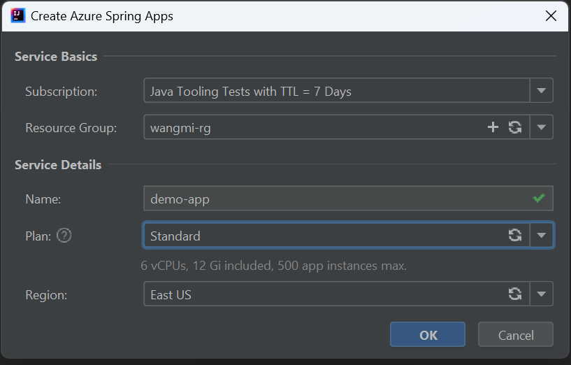 create spring apps
