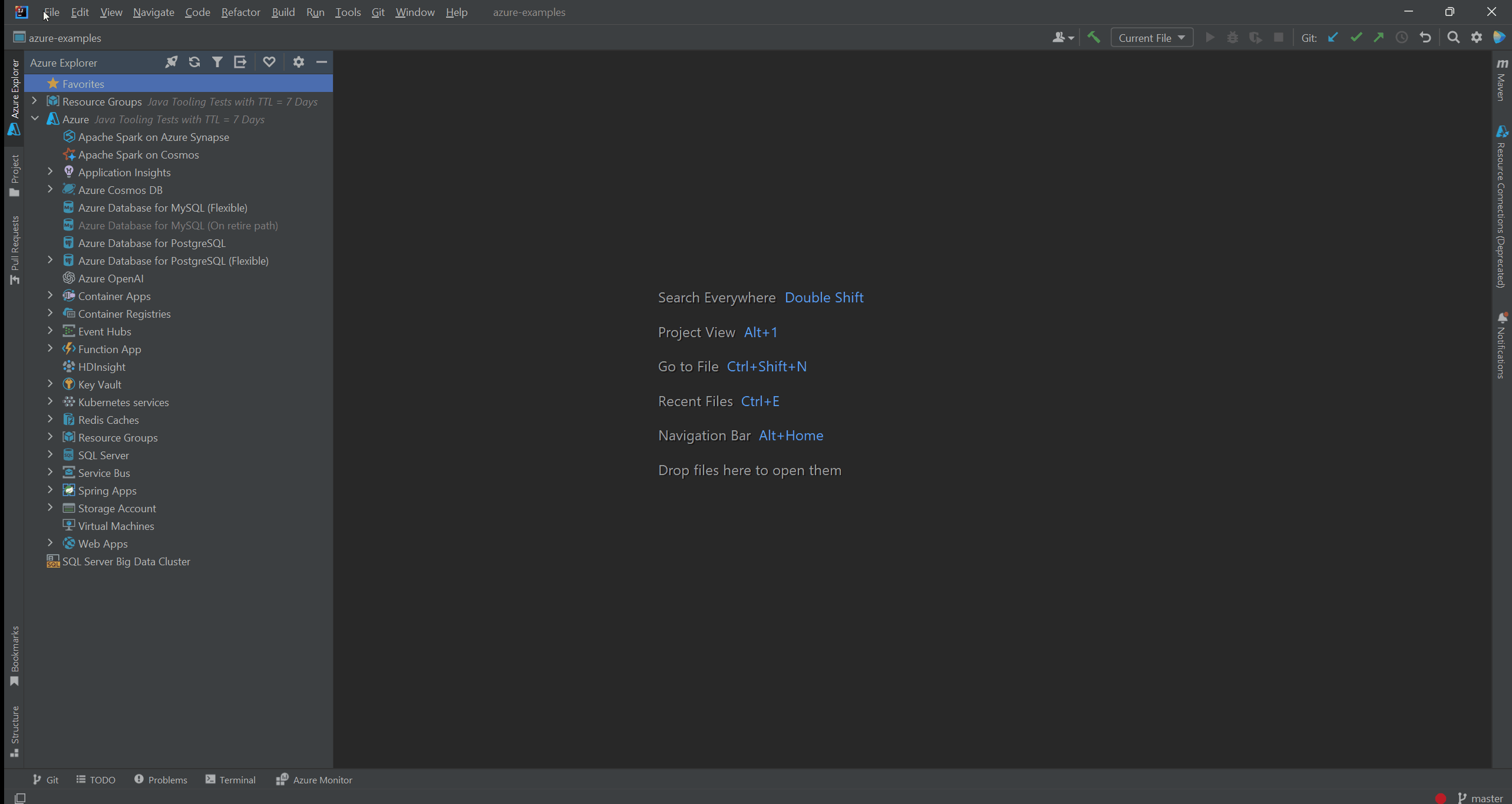 browse azure sample projects