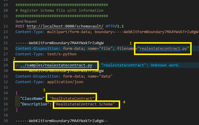 Schema Registration REST API call with payload