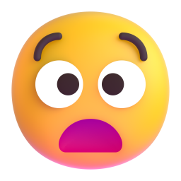 Anguished Face emoji on Microsoft