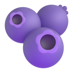 Blueberries emoji on Microsoft