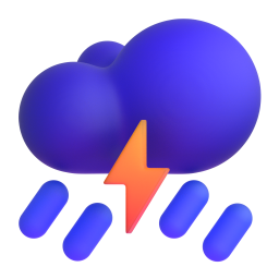 Cloud with Lightning and Rain emoji on Microsoft