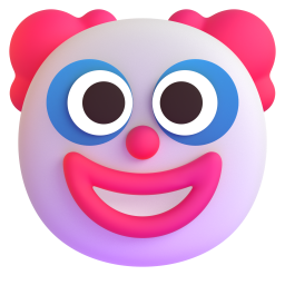 Clown Face emoji on Microsoft