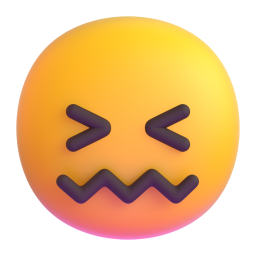 Confounded Face emoji on Microsoft