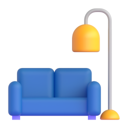 Couch and Lamp emoji on Microsoft