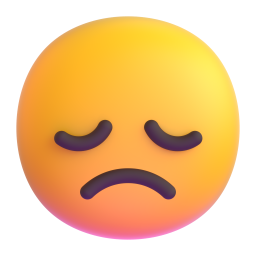 Disappointed Face emoji on Microsoft