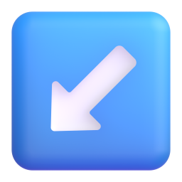 Down-Left Arrow emoji on Microsoft