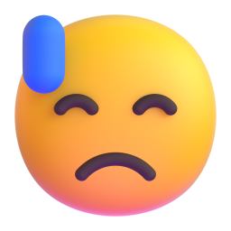 Downcast Face with Sweat emoji on Microsoft
