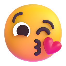 Face Blowing a Kiss emoji on Microsoft