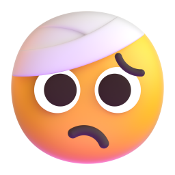 Face with head-bandage emoji on Microsoft