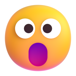 Face with Open Mouth emoji on Microsoft