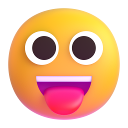 Face with Tongue emoji on Microsoft