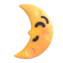 First Quarter Moon Face emoji on Microsoft