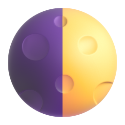 First Quarter Moon emoji on Microsoft