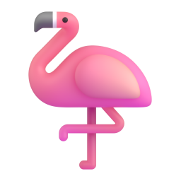Flamingo emoji on Microsoft