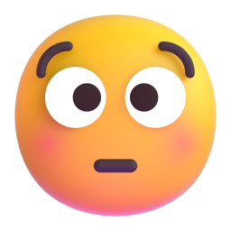 Flushed Face emoji on Microsoft