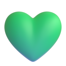 Green Heart emoji on Microsoft