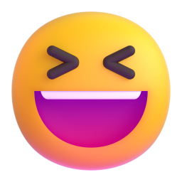 Grinning Squinting Face emoji on Microsoft