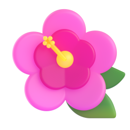 Hibiscus emoji on Microsoft