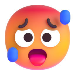Hot Face emoji on Microsoft