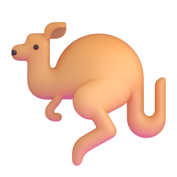 Kangaroo emoji on Microsoft