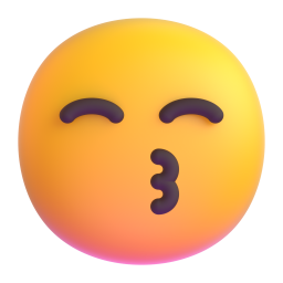 Kissing Face with Smiling Eyes emoji on Microsoft
