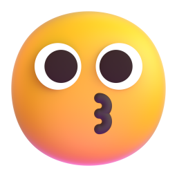 Kissing Face emoji on Microsoft