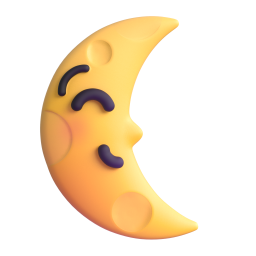 Last Quarter Moon Face emoji on Microsoft