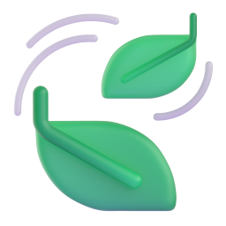 Leaf Fluttering in Wind emoji on Microsoft