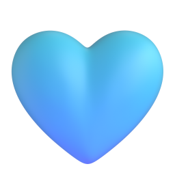 Light Blue Heart emoji on Microsoft