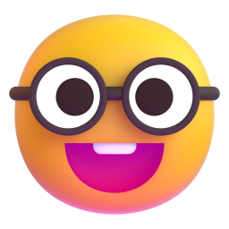 Nerd Face emoji on Microsoft