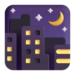 Night with Stars emoji on Microsoft
