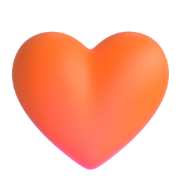 Orange Heart emoji on Microsoft