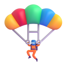 Parachute emoji on Microsoft
