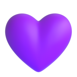 Purple Heart emoji on Microsoft