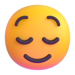 Relieved Face emoji on Microsoft