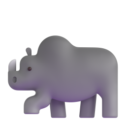 Rhinoceros emoji on Microsoft