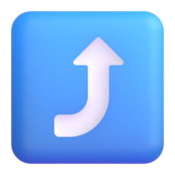 Right Arrow Curving Up emoji on Microsoft