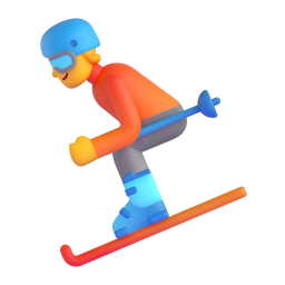 Skier emoji on Microsoft