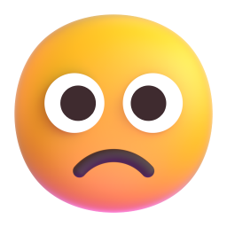 Slightly Frowning Face emoji on Microsoft